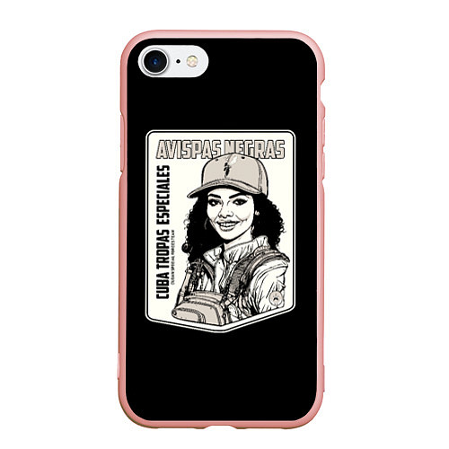 Чехол iPhone 7/8 матовый Avispas Negras - Кубинский спецназ / 3D-Светло-розовый – фото 1