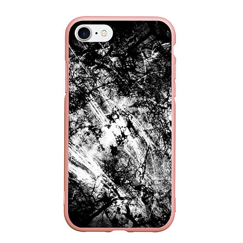 Чехол iPhone 7/8 матовый Зимний лес узоры / 3D-Светло-розовый – фото 1