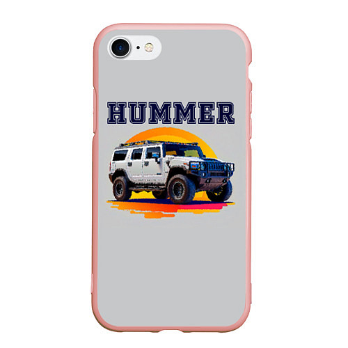 Чехол iPhone 7/8 матовый Нейросеть - Hummer рисунок / 3D-Светло-розовый – фото 1