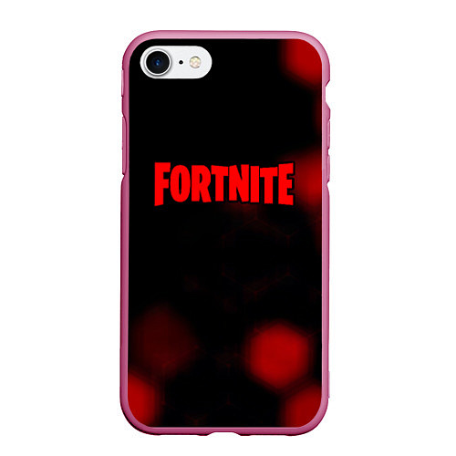 Чехол iPhone 7/8 матовый Fortnite the games / 3D-Малиновый – фото 1