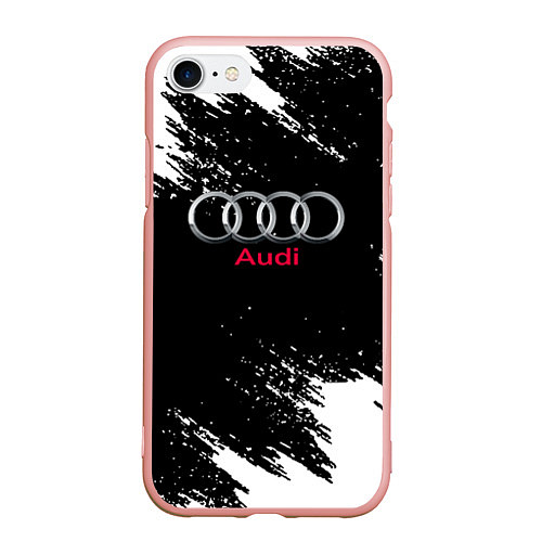 Чехол iPhone 7/8 матовый AUDI sport краски / 3D-Светло-розовый – фото 1