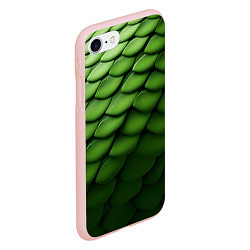 Чехол iPhone 7/8 матовый Зеленая чешуя змеи, цвет: 3D-светло-розовый — фото 2
