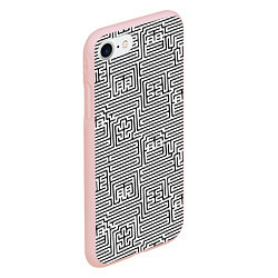 Чехол iPhone 7/8 матовый Лабиринт с иероглифами на белом, цвет: 3D-светло-розовый — фото 2