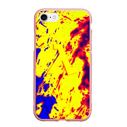 Чехол iPhone 7/8 матовый Half life toxic yellow fire, цвет: 3D-светло-розовый