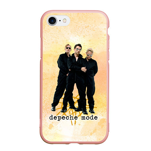 Чехол iPhone 7/8 матовый Depeche Mode - Universe band / 3D-Светло-розовый – фото 1