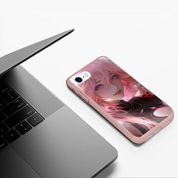 Чехол iPhone 7/8 матовый Genshin Impact Яэ Мико, цвет: 3D-светло-розовый — фото 2