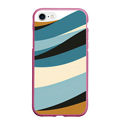 Чехол iPhone 7/8 матовый Полосы ретро цветов, цвет: 3D-малиновый