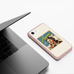 Чехол iPhone 7/8 матовый Летать всегда, цвет: 3D-светло-розовый — фото 2