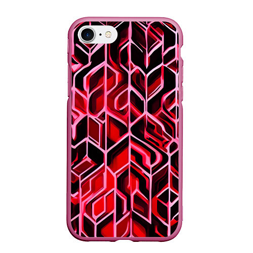 Чехол iPhone 7/8 матовый Красный узор / 3D-Малиновый – фото 1