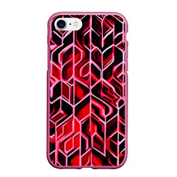 Чехол iPhone 7/8 матовый Красный узор, цвет: 3D-малиновый