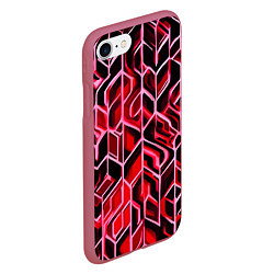 Чехол iPhone 7/8 матовый Красный узор, цвет: 3D-малиновый — фото 2