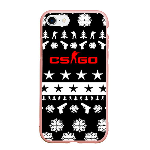 Чехол iPhone 7/8 матовый Counter strike winter go / 3D-Светло-розовый – фото 1