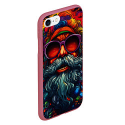 Чехол iPhone 7/8 матовый Хайповый дед Мороз, цвет: 3D-малиновый — фото 2