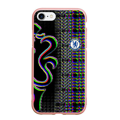 Чехол iPhone 7/8 матовый Chelsea fc glitch / 3D-Светло-розовый – фото 1