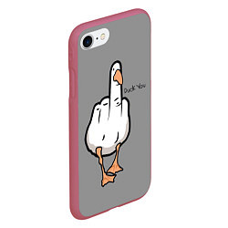 Чехол iPhone 7/8 матовый Duck you, цвет: 3D-малиновый — фото 2