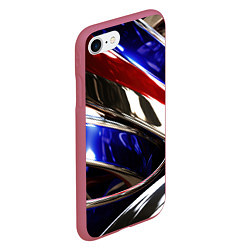 Чехол iPhone 7/8 матовый Металлические абстрактные вставки, цвет: 3D-малиновый — фото 2
