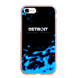 Чехол iPhone 7/8 матовый Detroit become human голубая кровь, цвет: 3D-светло-розовый