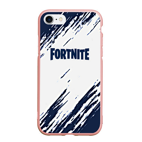 Чехол iPhone 7/8 матовый Fortnite краски / 3D-Светло-розовый – фото 1