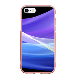 Чехол iPhone 7/8 матовый Фиолетовая и голубая абстракция, цвет: 3D-светло-розовый
