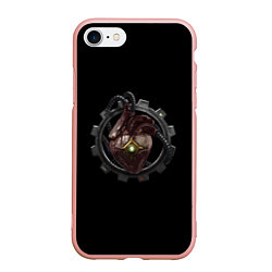 Чехол iPhone 7/8 матовый Сердце механикус стимпанк, цвет: 3D-светло-розовый
