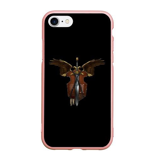 Чехол iPhone 7/8 матовый Вархаммер - щит и меч / 3D-Светло-розовый – фото 1