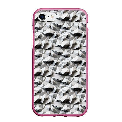 Чехол iPhone 7/8 матовый Камни / 3D-Малиновый – фото 1