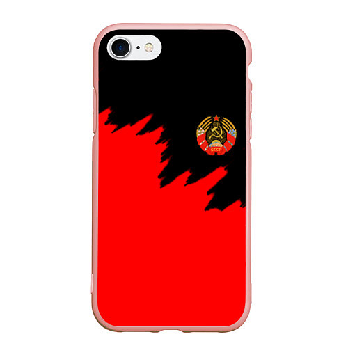 Чехол iPhone 7/8 матовый СССР красный стиль силы / 3D-Светло-розовый – фото 1