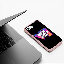 Чехол iPhone 7/8 матовый Grand Theft Auto 6, цвет: 3D-светло-розовый — фото 2