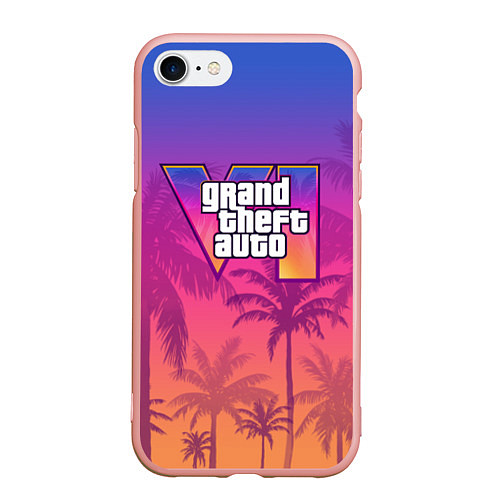 Чехол iPhone 7/8 матовый GTA 6 official / 3D-Светло-розовый – фото 1