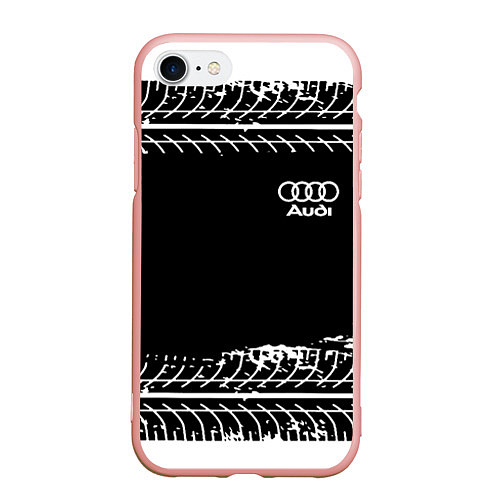 Чехол iPhone 7/8 матовый Audi sportcolor / 3D-Светло-розовый – фото 1