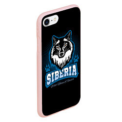 Чехол iPhone 7/8 матовый Сибирь - волк, цвет: 3D-светло-розовый — фото 2