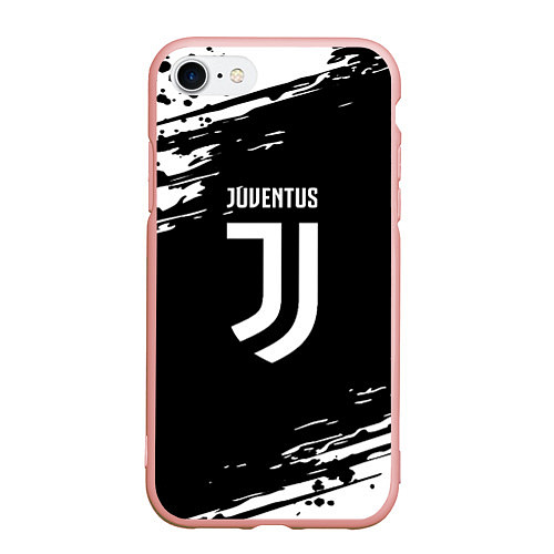 Чехол iPhone 7/8 матовый Juventus спорт краски / 3D-Светло-розовый – фото 1