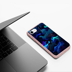 Чехол iPhone 7/8 матовый Камуфляж из разноцветных красок, цвет: 3D-светло-розовый — фото 2