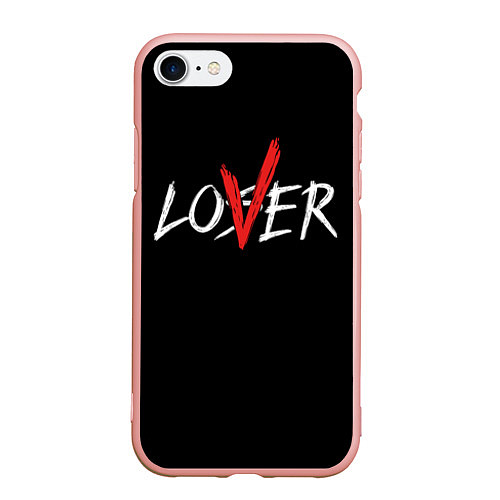 Чехол iPhone 7/8 матовый Lover loser / 3D-Светло-розовый – фото 1