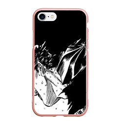 Чехол iPhone 7/8 матовый Берсерк Гатс в чёрных доспехах, цвет: 3D-светло-розовый