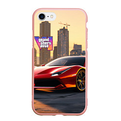 Чехол iPhone 7/8 матовый GTA 6 Vice city, цвет: 3D-светло-розовый