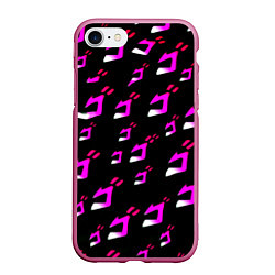 Чехол iPhone 7/8 матовый JoJos Bizarre neon pattern logo, цвет: 3D-малиновый