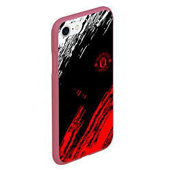 Чехол iPhone 7/8 матовый ФК Манчестер Юнайтед спортивные краски, цвет: 3D-малиновый — фото 2
