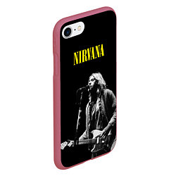 Чехол iPhone 7/8 матовый Группа Nirvana Курт Кобейн, цвет: 3D-малиновый — фото 2