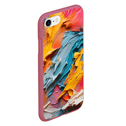 Чехол iPhone 7/8 матовый Абстрактная живопись акрилом, цвет: 3D-малиновый — фото 2
