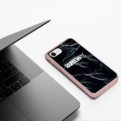 Чехол iPhone 7/8 матовый Радуга 6 шторм, цвет: 3D-светло-розовый — фото 2
