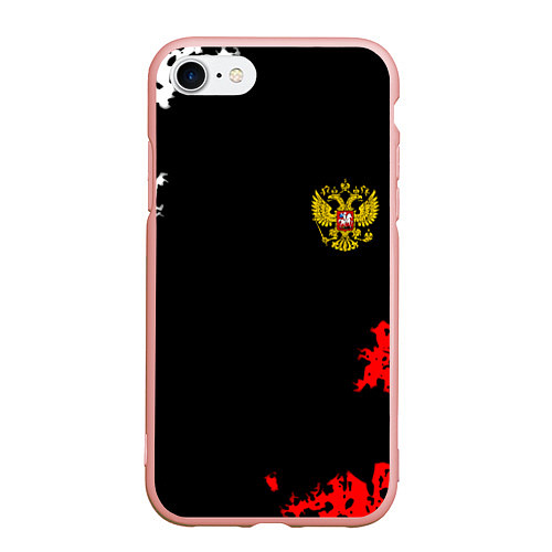 Чехол iPhone 7/8 матовый Россия спорт краски / 3D-Светло-розовый – фото 1
