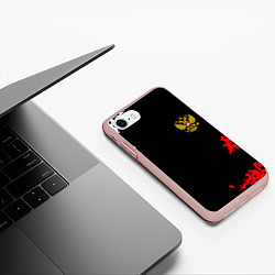 Чехол iPhone 7/8 матовый Россия спорт краски, цвет: 3D-светло-розовый — фото 2