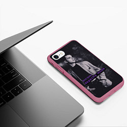 Чехол iPhone 7/8 матовый Depeche Mode Dave Gahan noir2, цвет: 3D-малиновый — фото 2