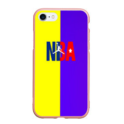 Чехол iPhone 7/8 матовый NBA sport полосы, цвет: 3D-светло-розовый