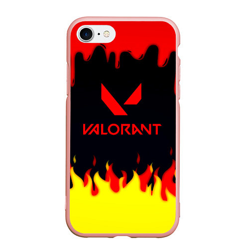 Чехол iPhone 7/8 матовый Valorant flame texture games / 3D-Светло-розовый – фото 1