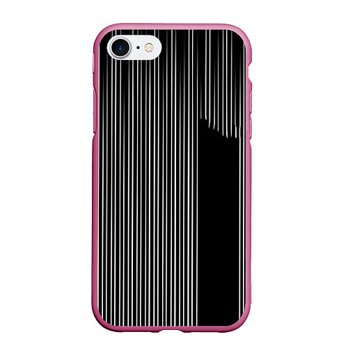 Чехол iPhone 7/8 матовый Visual zebra stripes / 3D-Малиновый – фото 1