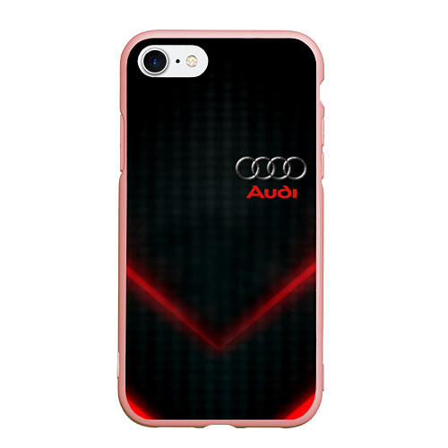 Чехол iPhone 7/8 матовый Audi stripes neon / 3D-Светло-розовый – фото 1