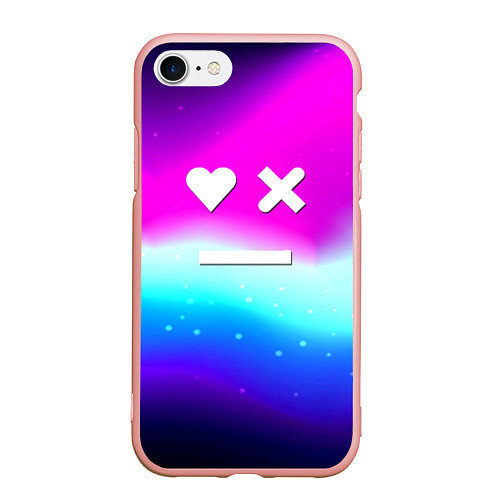 Чехол iPhone 7/8 матовый Love death robots neon gradient serial / 3D-Светло-розовый – фото 1