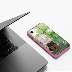 Чехол iPhone 7/8 матовый Sousou no Frieren Фрирен Frog, цвет: 3D-малиновый — фото 2